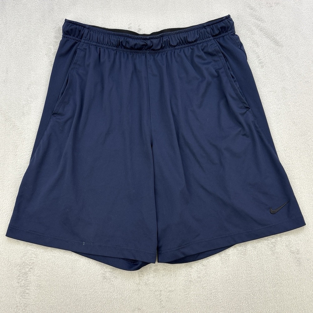 Nike Shorts Mens XL Navy Swoosh Outdoor Athletic Stretch Sports Baggy Basketball